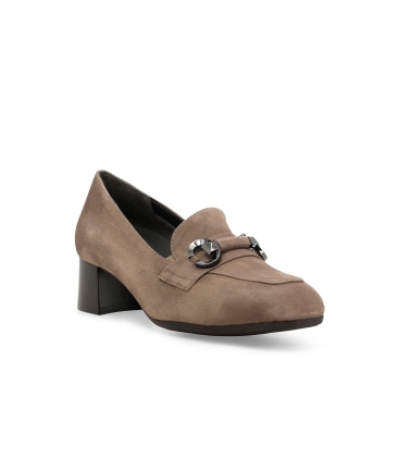Mocassino donna in morbidissima camoscio beige x5354