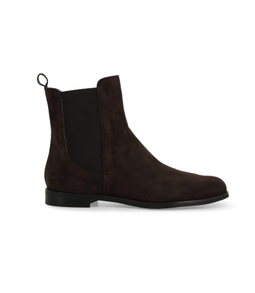 Stivaletto donna comodo in morbido camoscio marrone z171
