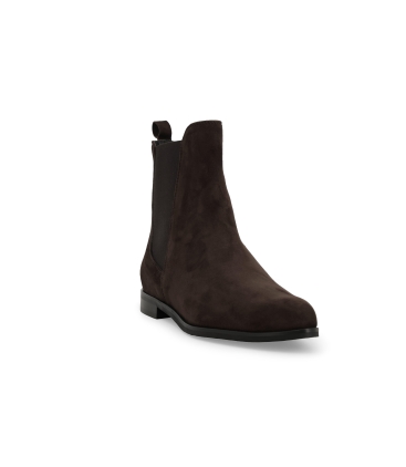 Stivaletto donna comodo in morbido camoscio marrone z171