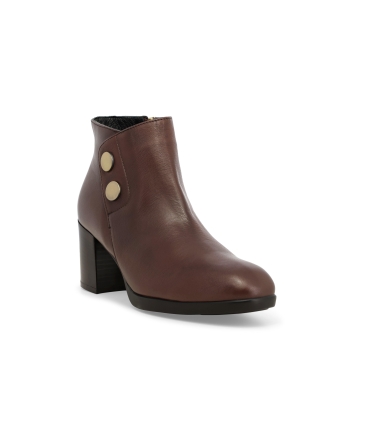 Stivaletto donna in morbida pelle marrone z246z
