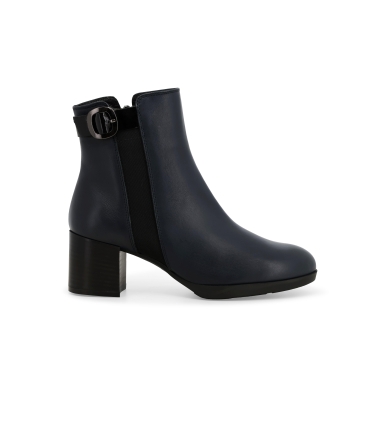 Stivaletto donna elegante in pelle blu navy z250z