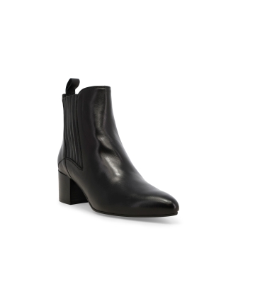 Stivaletto donna in pelle nero comodo z366