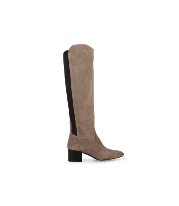 Stivale donna in camoscio beige comodo z368