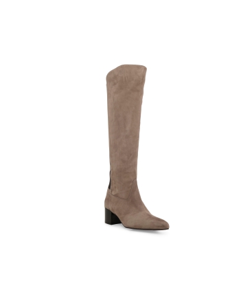 Stivale donna in camoscio beige comodo z368