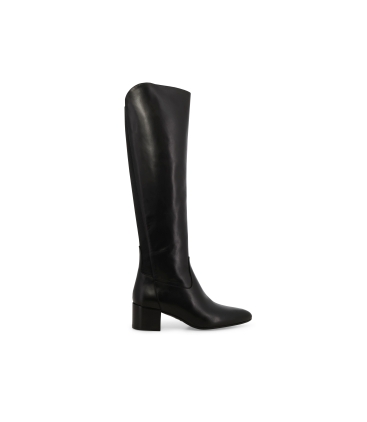 Stivale donna in pelle nero comodo z368
