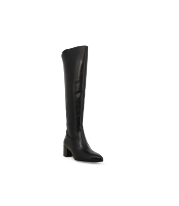 Stivale donna in pelle nero comodo z368