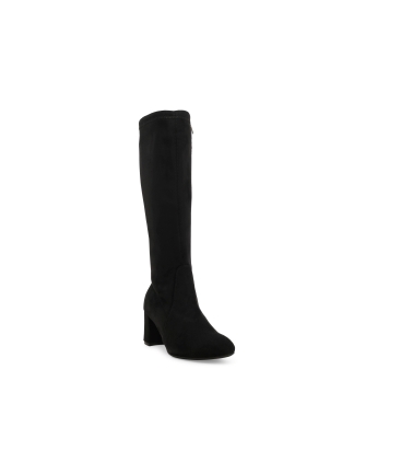 Stivale donna in camoscio similpelle elasticizzato nero z410z