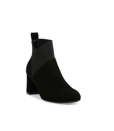 Stivaletto donna in camoscio comodo nero z433