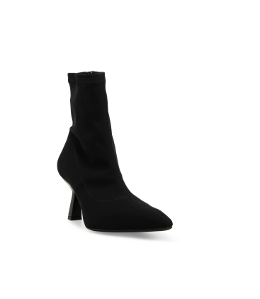 Stivaletto donna in tessuto elastico nero z988