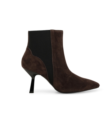Stivaletto donna elegante in camoscio marrone z990