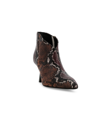 Stivaletto donna in pelle stampa pitone marrone multi limited edition