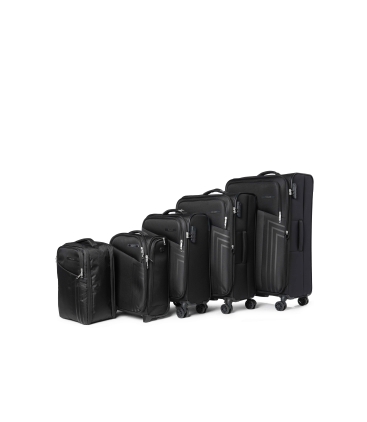 Set completo valigie 5 pezzi in tessuto nero pm207