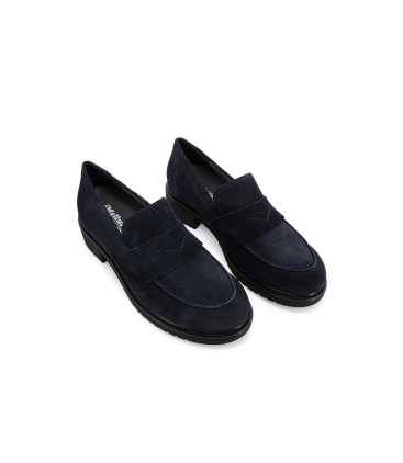 Mocassino donna in camoscio morbidissimi blu navy r35512z