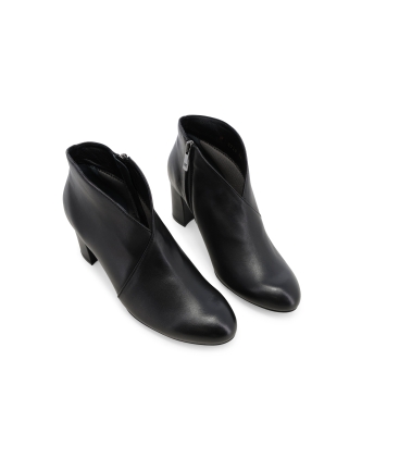 Stivaletto donna in pelle comodi nero z420z